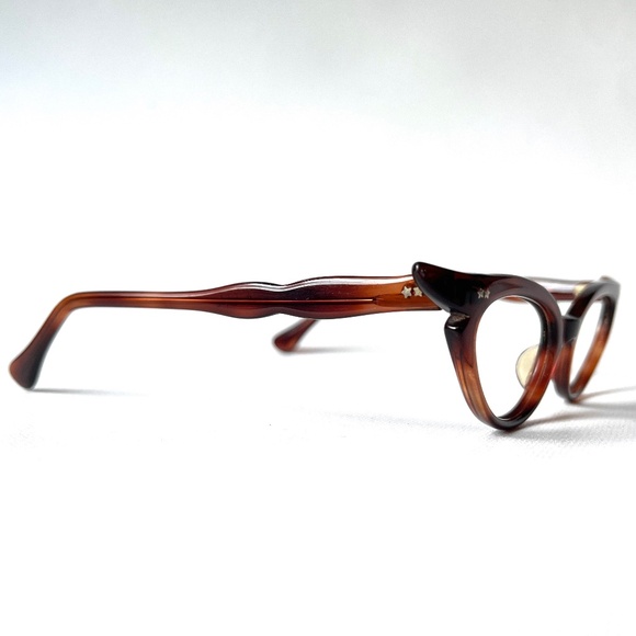 Petite Fit Cat Eye MCM Eyeglasses New Old Stock 1950s Tortoise Glasses Frames US - Picture 5 of 13